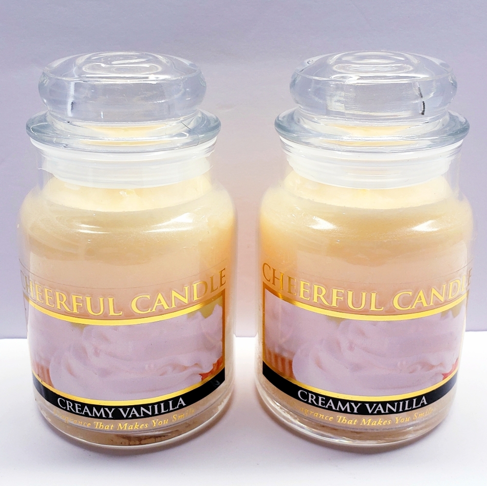 CREAMY VANILLA -A Cheerful Giver Baby Jar Single Wick Candle, 6 oz (2 pack)